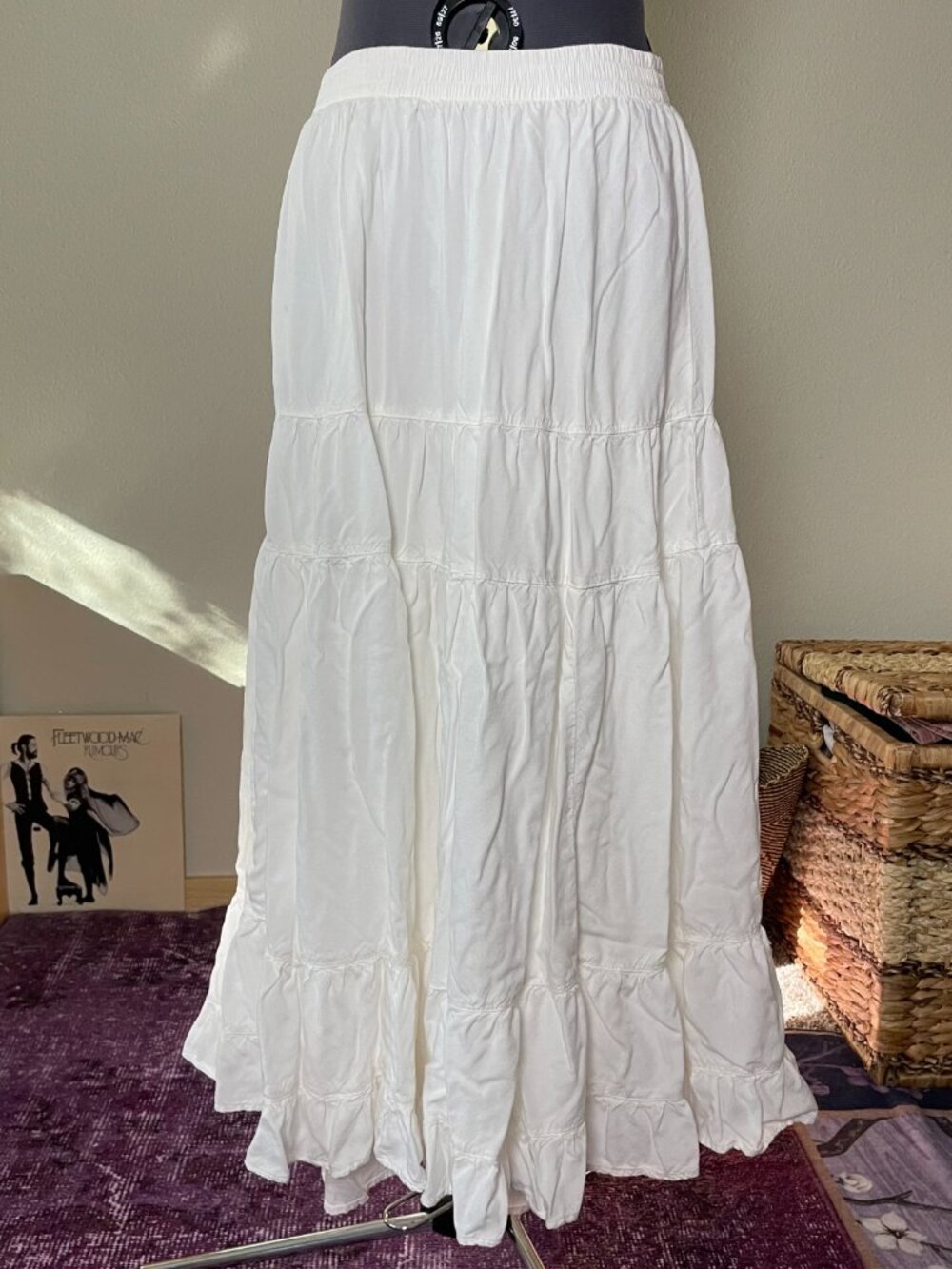 American Eagle White Maxi Skirt Size small boho coastal cowgirl cottage fairy